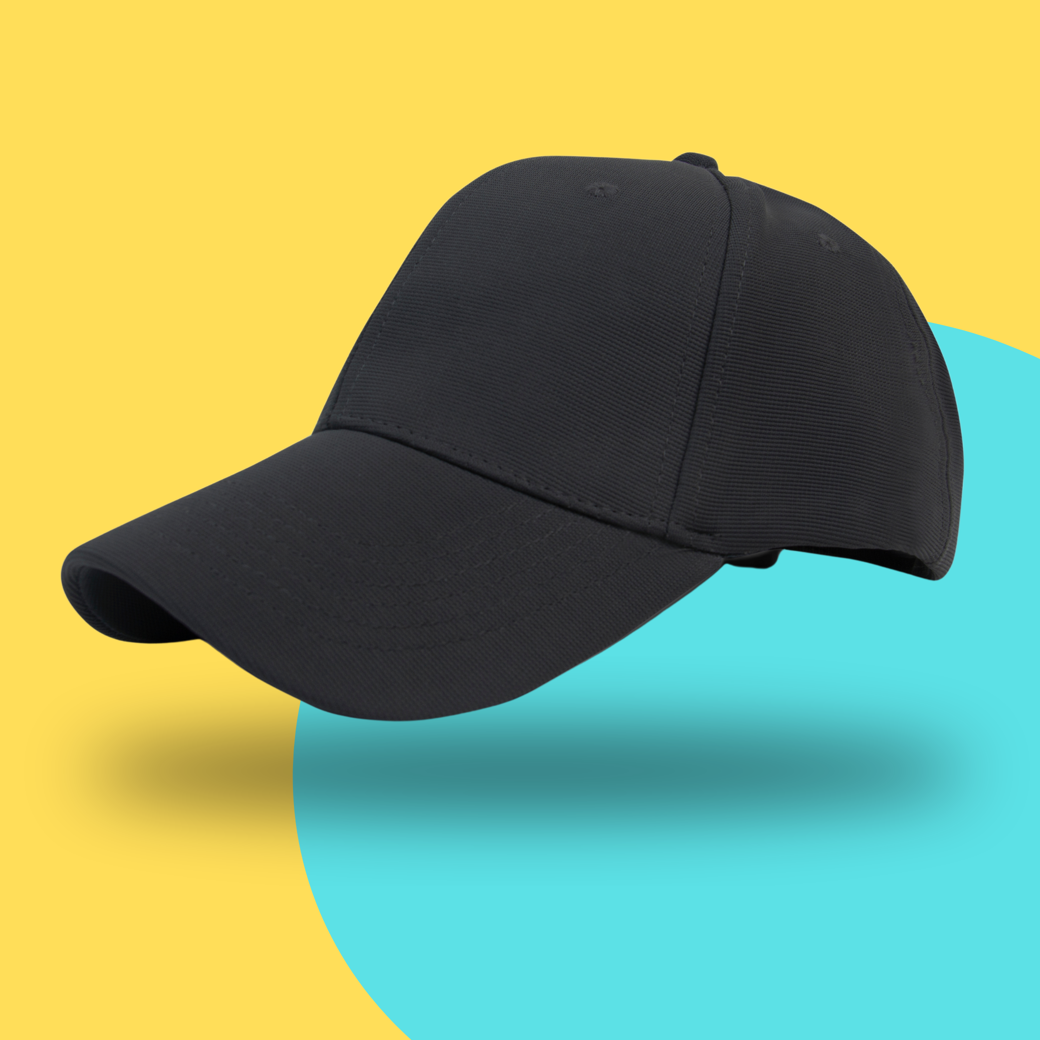 Mens black top fitted hat