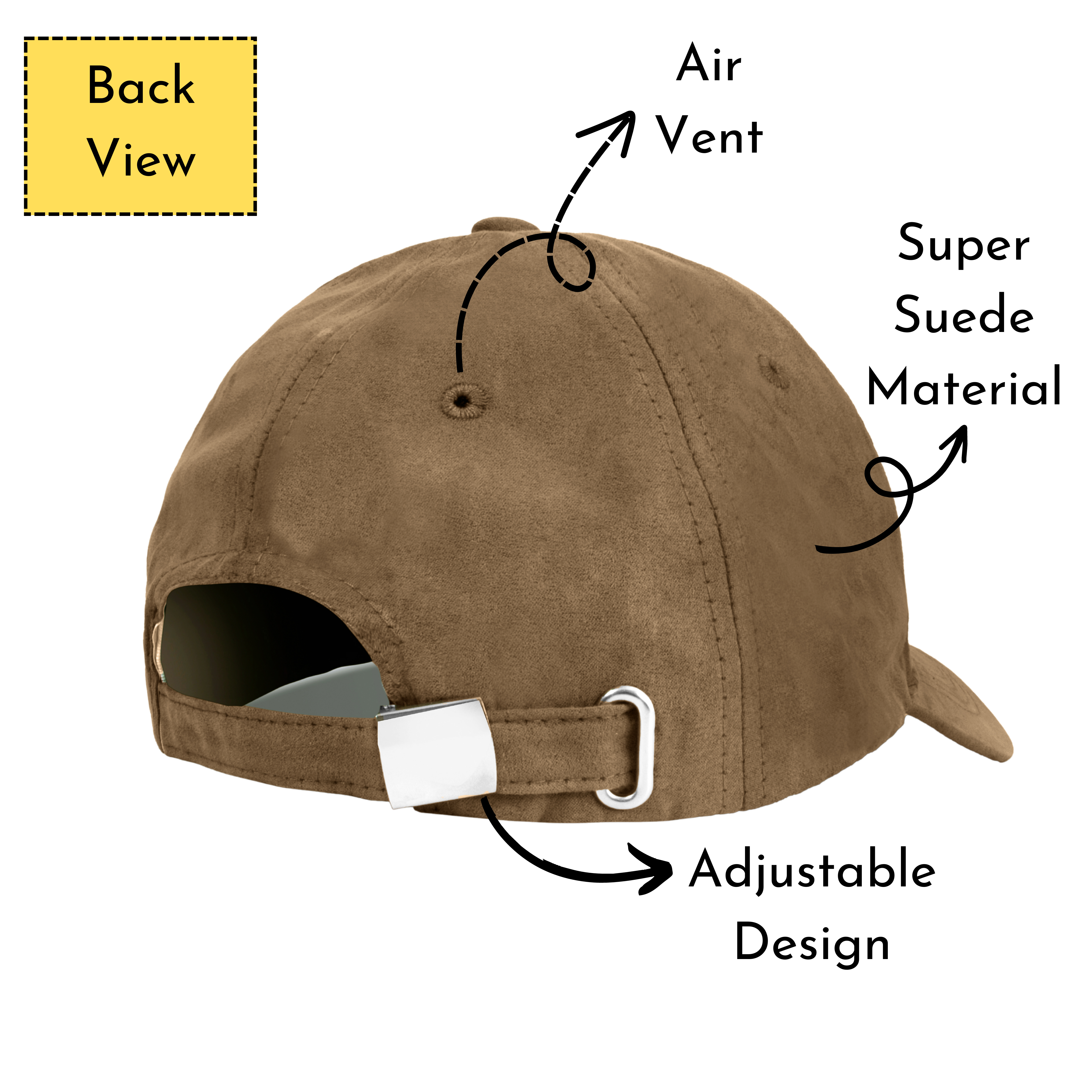 Unisex Faux Suede Premium Baseball Adjustable Cap for Men Women