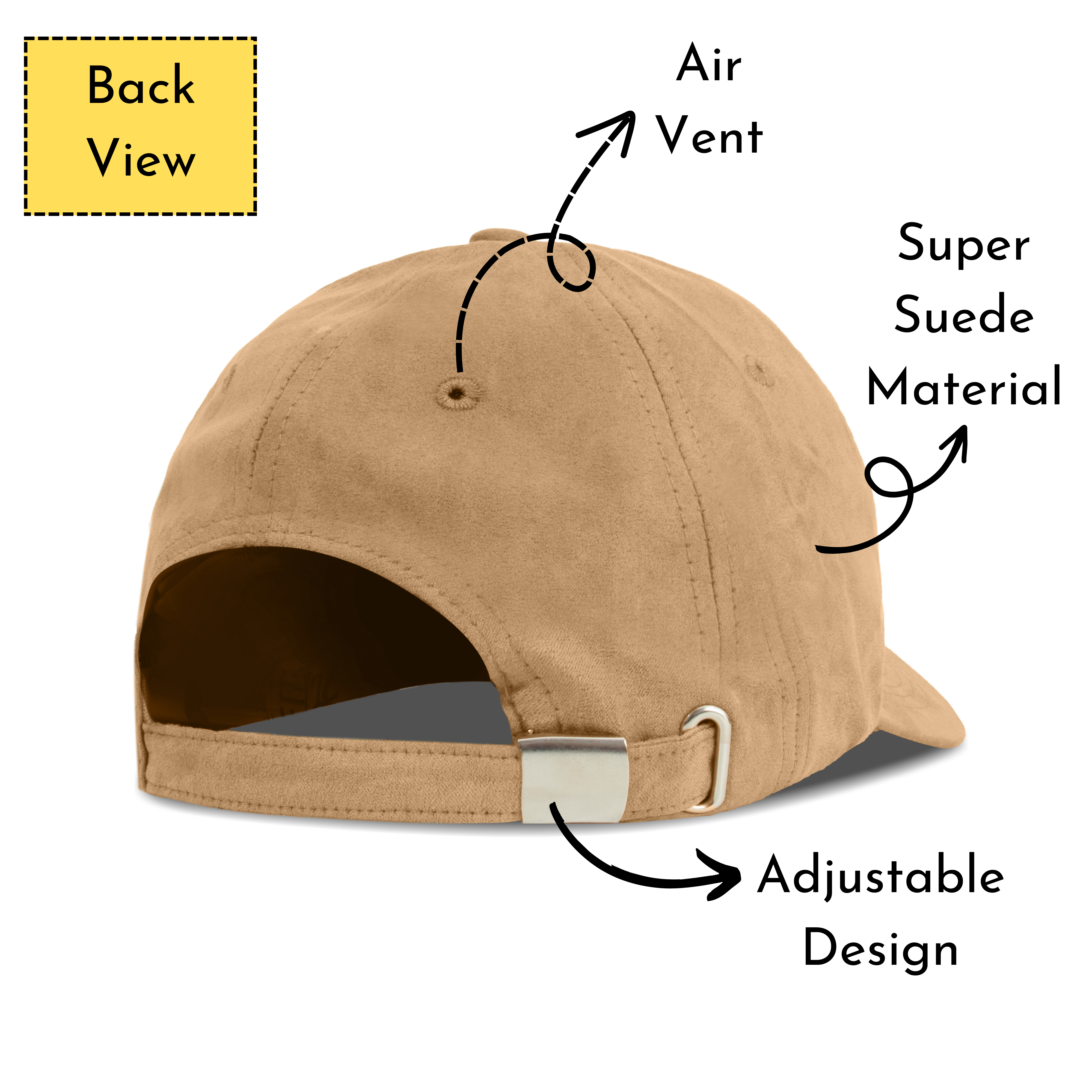 Unisex Faux Suede Premium Baseball Adjustable Cap for Men Women