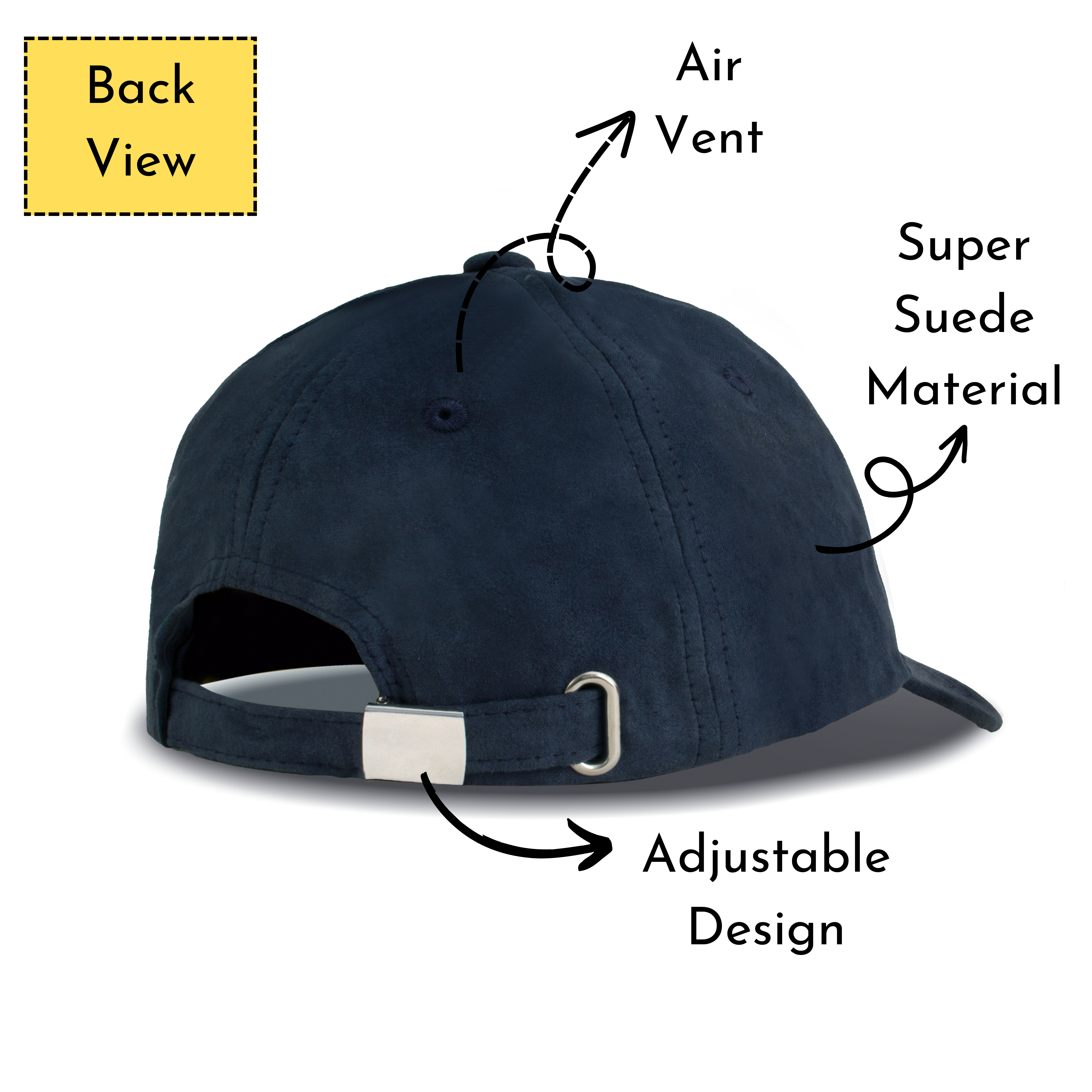 Unisex Faux Suede Premium Baseball Adjustable Cap for Men Women