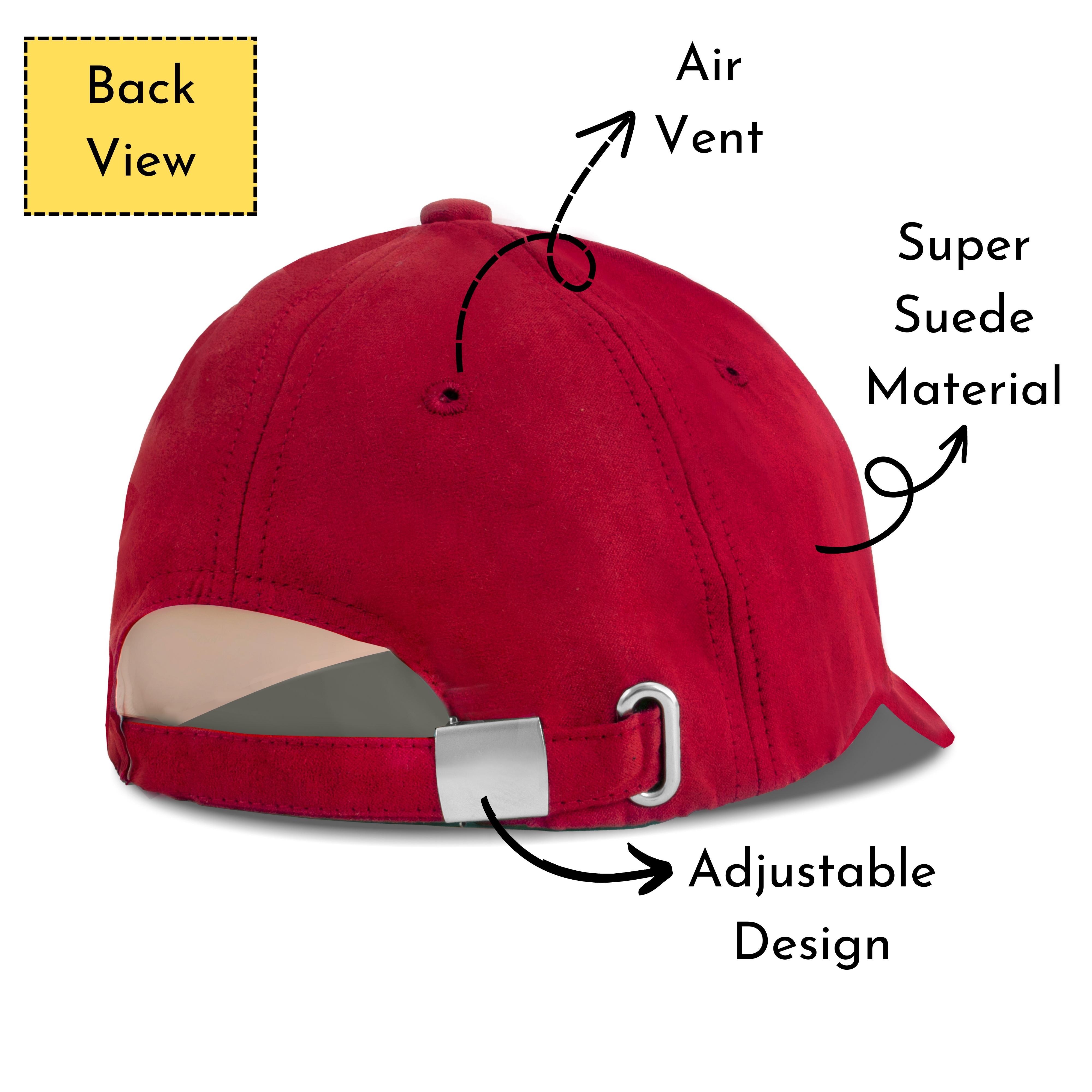 Unisex Faux Suede Premium Baseball Adjustable Cap for Men Women