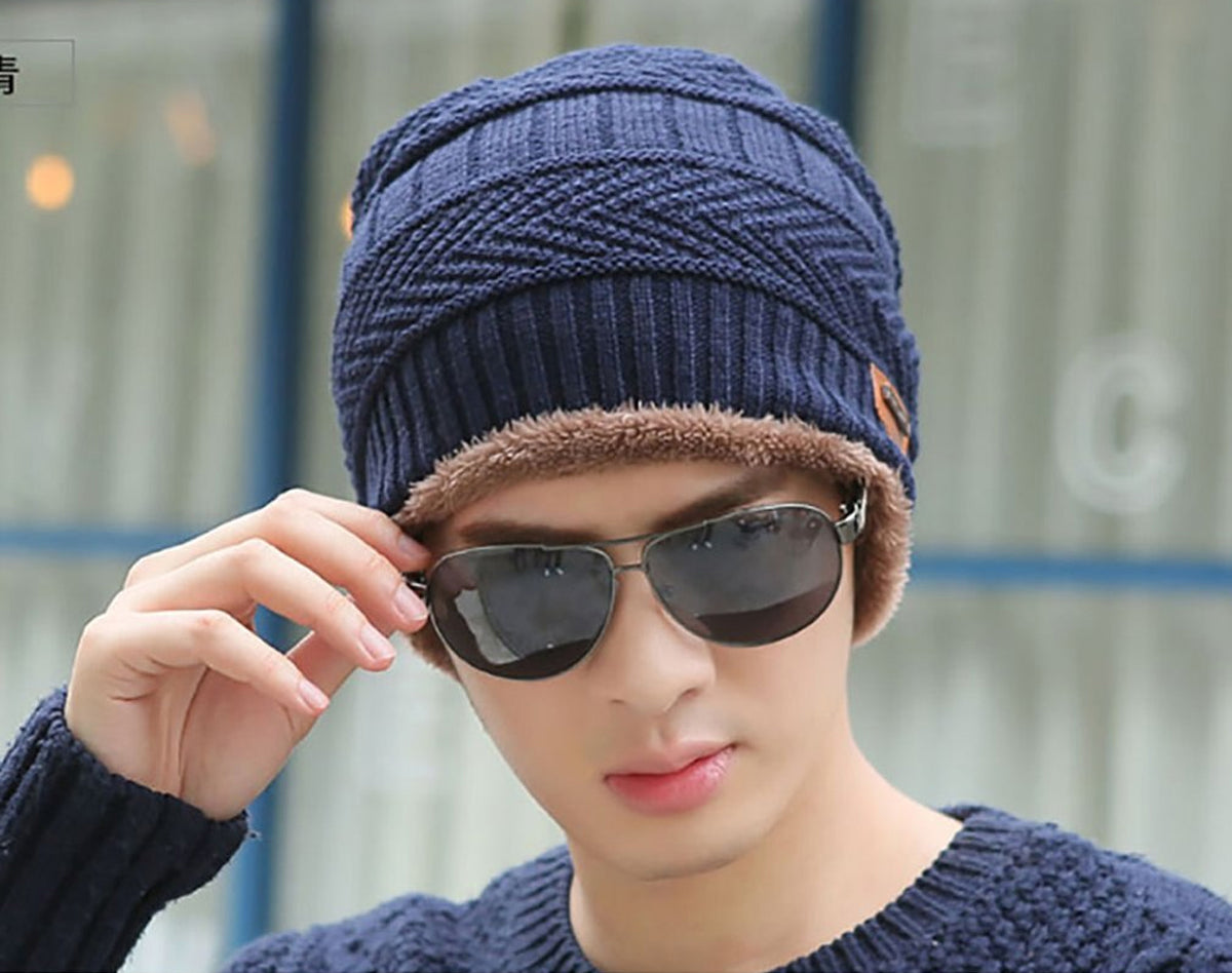 Winter Beanie Cap Hat Scarf Set for Men Women